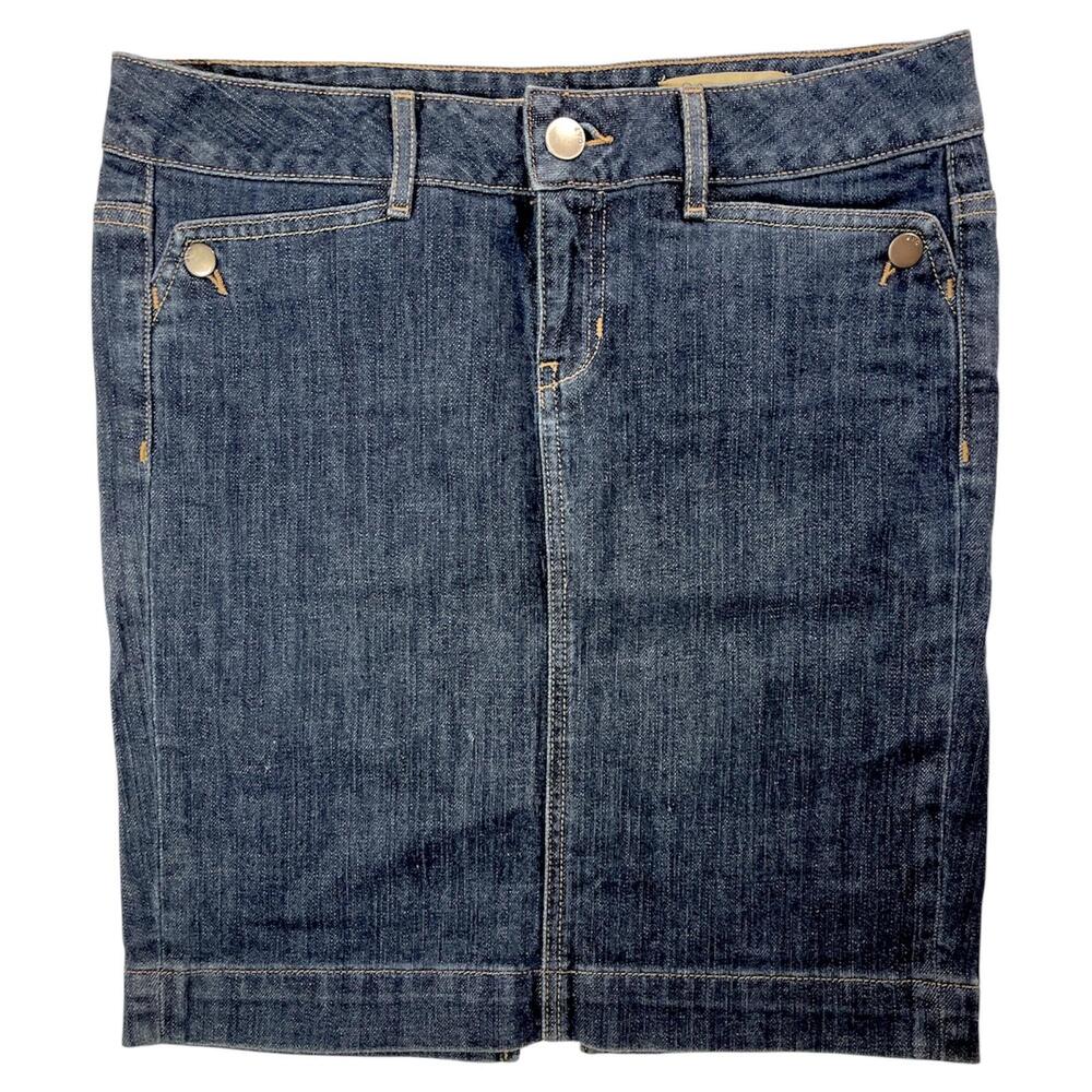 NWOT Womens Limited Ed Gap Short Dark Denim Jean Pencil Skirt SZ 26/2 Pockets